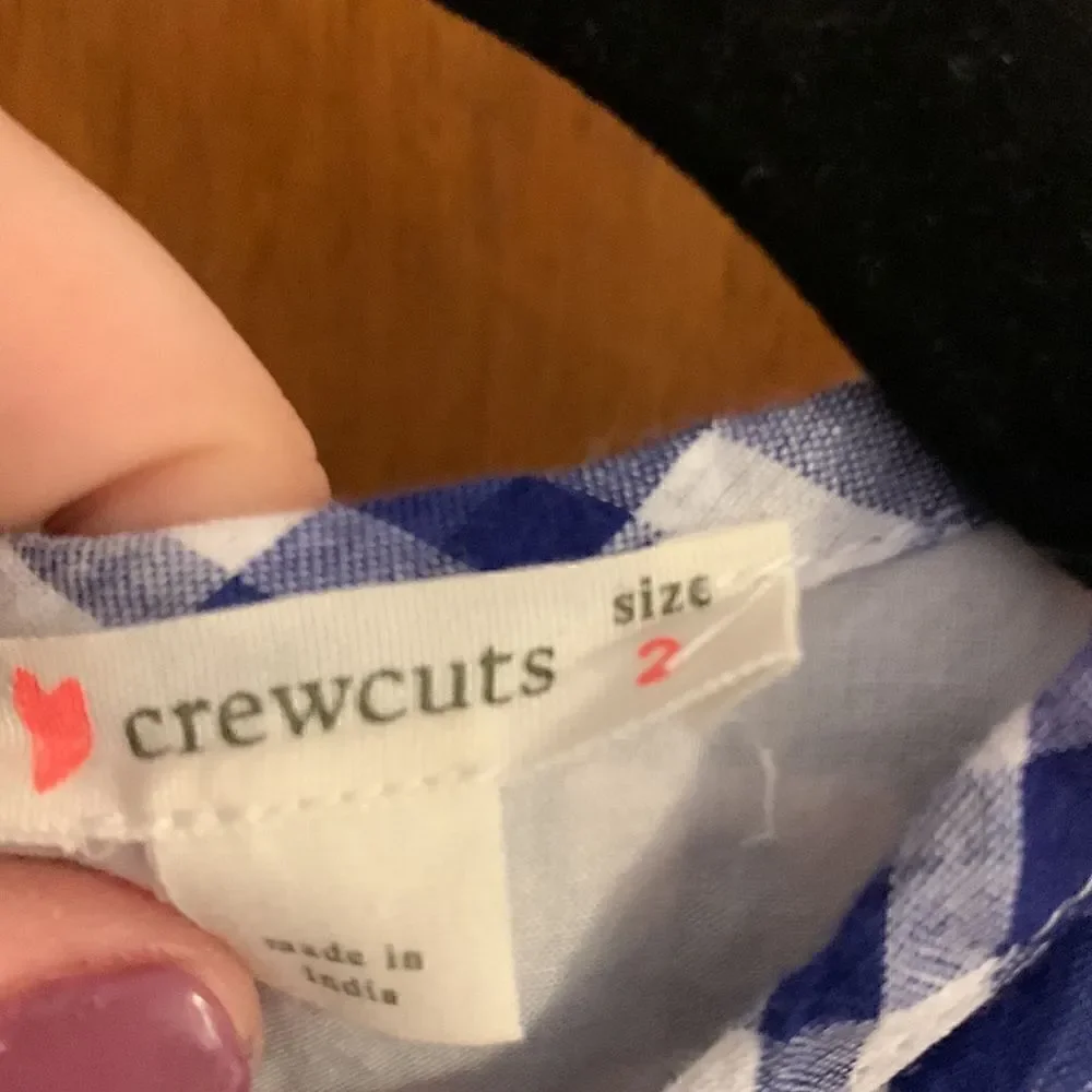 Crewcuts GUC blue/white lined dress Size 2